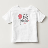 Cute Little Miss Onederful Eerste Verjaardag Ballo Kinder Shirts (Voorkant)