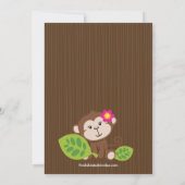 Cute Little Monkey Baby shower Invitation Kaart (Achterkant)