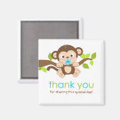 Cute Little Monkey Boy Bedankt Magnet (Voorkant / Achterkant)