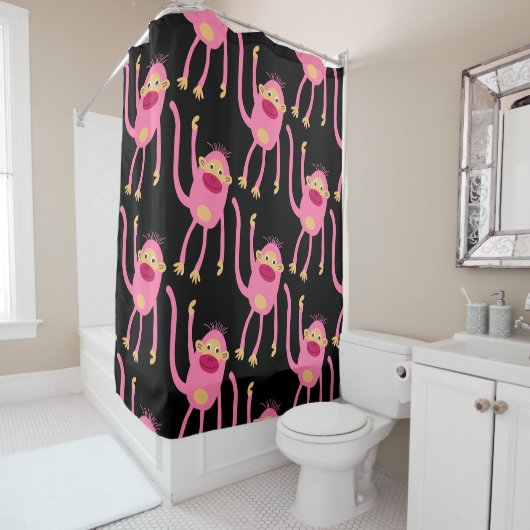 Cute Little Monkey Douchegordijn (In situ)