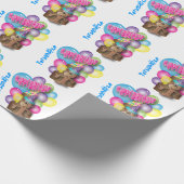 Cute Little Monkey | Fijne verjaardag Cadeaupapier (Hoek)