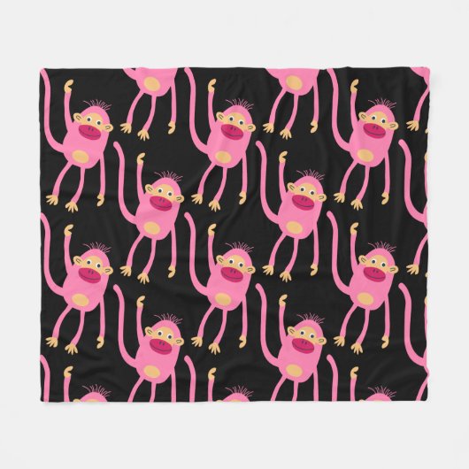 Cute Little Monkey Fleece Deken (Voorkant (Horizontaal))