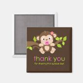 Cute Little Monkey Girl Bedankt Magnet (Voorkant / Achterkant)
