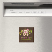 Cute Little Monkey Girl Bedankt Magnet (Insitu (Vaatwasser))