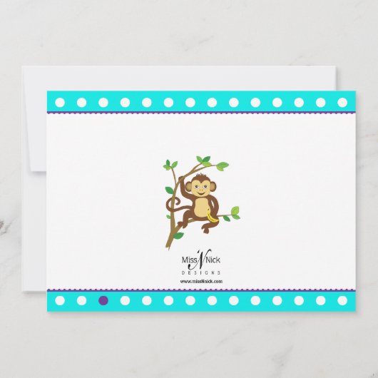 Cute Little Monkey Kaart (Achterkant)