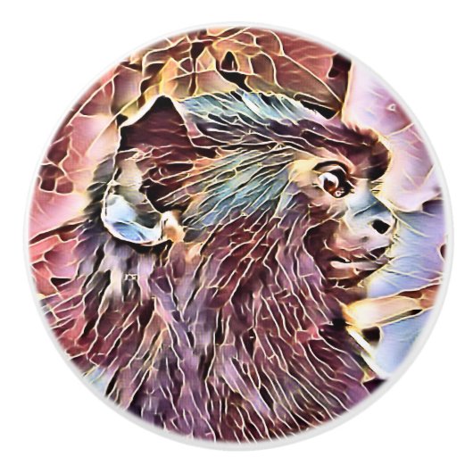 CUTE LITTLE MONKEY KERAMISCHE KNOP (Voorkant)