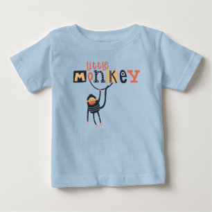 Cute Little Monkey Quote Typography Boy