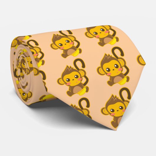 Cute Little Monkey Stropdas (Opgerold)