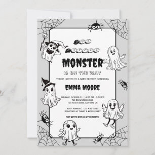 Cute Little Monster Baby Shower Illustratie Kaart
