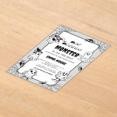 Cute Little Monster Baby Shower Illustration Acryl Uitnodigingen (Laagn)