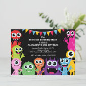CUTE Little Monster Bash Birthday Party Kaart (Staand voorkant)