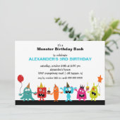 CUTE Little Monster Bash Birthday Party Kaart (Staand voorkant)