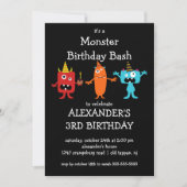 CUTE Little Monster Bash Birthday Party Kaart (Voorkant)