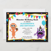 CUTE Little Monster Bash Birthday Party Kaart (Voorkant)