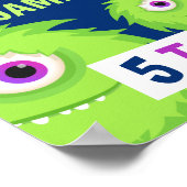 Cute Little Monster Blue Poster (Hoek)