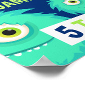 Cute Little Monster Blue Poster (Hoek)