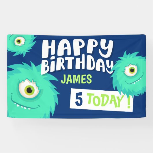 Cute Little Monster Blue Spandoek (Horizontaal)