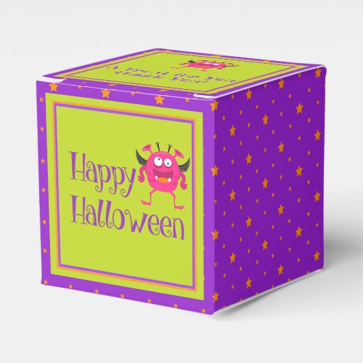 Cute Little Monster Green Kinder Halloween Bedankdoosjes (Voorkant Zijde)