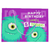 Cute Little Monster Paars Groot Cadeauzakje (Achterkant)