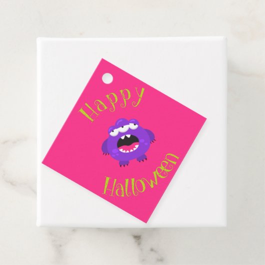 Cute Little Monster Paars Halloween Party Favor T Bedankjes Labels (In situ)