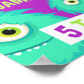 Cute Little Monster Paars Poster (Hoek)