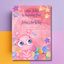 Cute Little Monster-verjaardagsuitnodiging