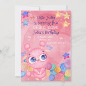 Cute Little Monster-verjaardagsuitnodiging Kaart (Voorkant)