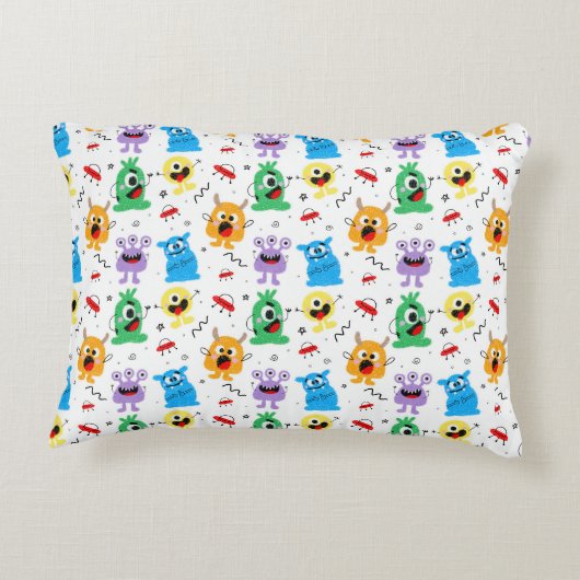 Cute Little Monsters Accent Kussen (Achterkant)