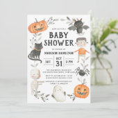 Cute Little Monsters Halloween Baby shower Kaart (Staand voorkant)