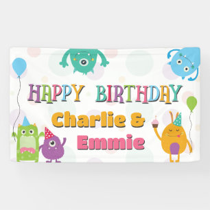 Cute Little Monsters Verjaardagsfeestje, Elke Leef Spandoek