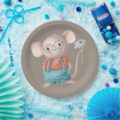 Cute Little Mouse Animal Cartoon Papieren Bordje (Feest)