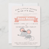Cute Little Mouse - Baby shower Invitation Kaart (Voorkant)