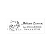 Cute Little Mouse Leaf Boat Return Address Rubberstempel (Afrduk)