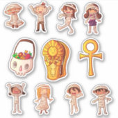 Cute Little Mummy's Halloween Sticker (Voorkant)