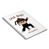 Cute Little Ninja Boy Cartoon Personalized Notitieboek (Rechterzijde)