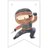 Cute Little Ninja Happy Birthday Vlaggetjes (Eerste vlag)