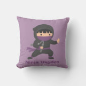 Cute Little Ninja met Nunchaku Boys Room Decor Kussen (Voorkant)