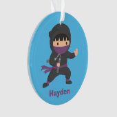 Cute Little Ninja met Nunchaku Boys Room Decor Ornament (voorkant)