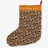 Cute Little Northern Saw Whet Owl Grote Kerstsok (Achterkant)