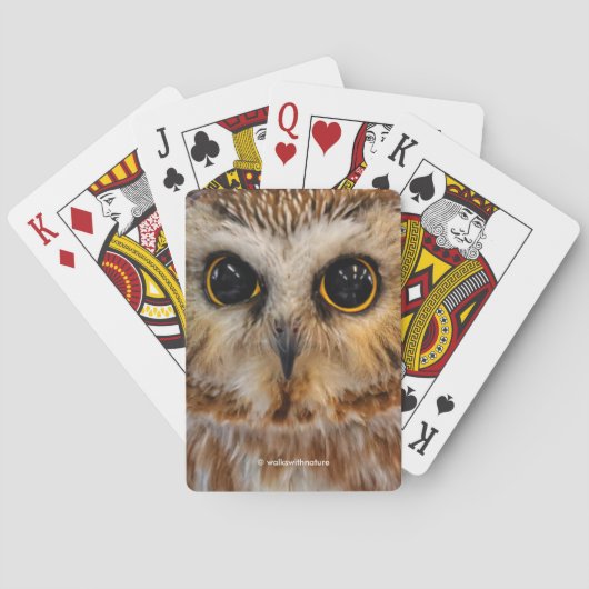 Cute Little Northern Saw Whet Owl Pokerkaarten (Achterkant)