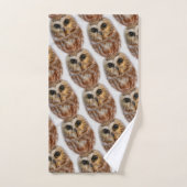 Cute Little Northern Saw Whet Owls Bad Handdoek (Handdoek)