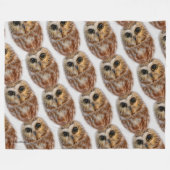 Cute Little Northern Saw Whet Owls Fleece Deken (Voorkant (Horizontaal))