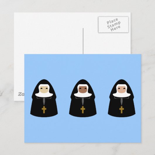 Cute Little Nuns Briefkaart (Voorkant / Achterkant)
