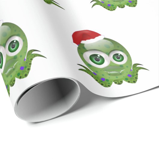 Cute Little octopus met zijn kerstpet Cadeaupapier (Rol Hoek)