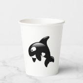 Cute Little Orca Whale Papieren Bekers (Achterkant)