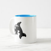 Cute Little Orca Whale Tweekleurige Koffiemok (Voorkant links)