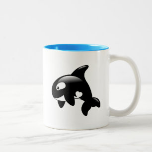 Cute Little Orca Whale Tweekleurige Koffiemok
