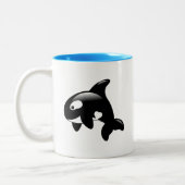 Cute Little Orca Whale Tweekleurige Koffiemok (Links)