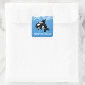 Cute Little Orca WHALEcome Vierkante Sticker (Tas)