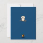 Cute Little Owl Birthday Invitation Kaart (Achterkant)